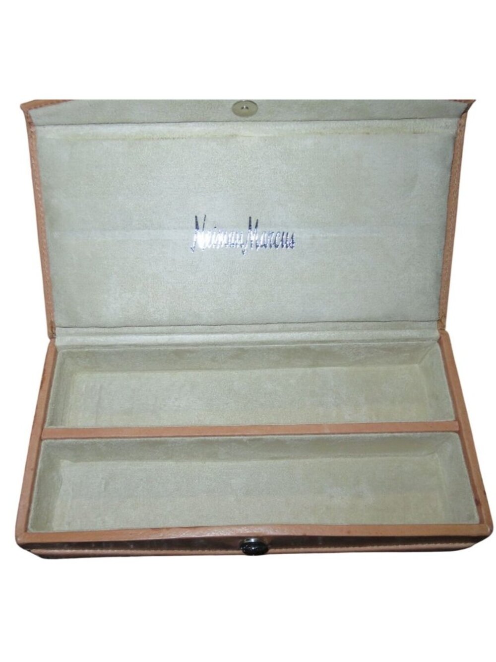 Neiman Marcus Vintage Leather Jewelry Travel Case Felt Lined & Snap Closure in P